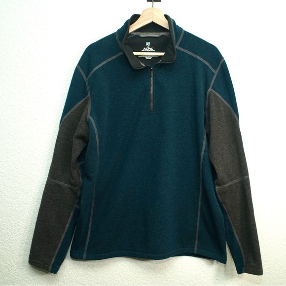 Kuhl Kashmira 1/4 Zip Sweater Mens Large Blue Long Sleeve Fleece Acrylic Blend - Picture 1 of 12